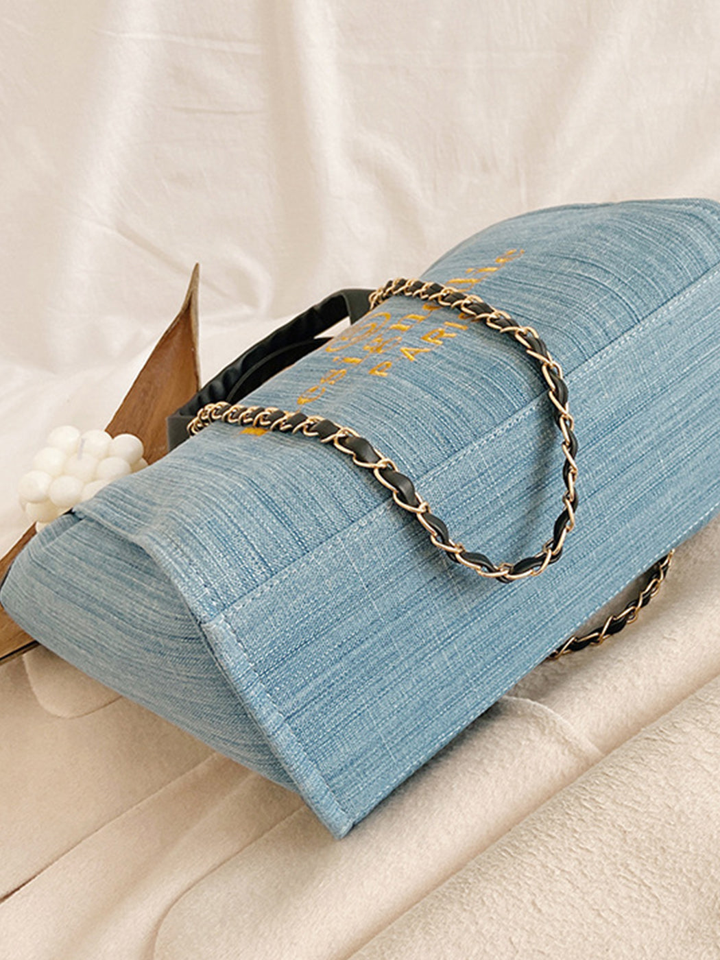 Trendy Denim Large-Capacity Tote Bag