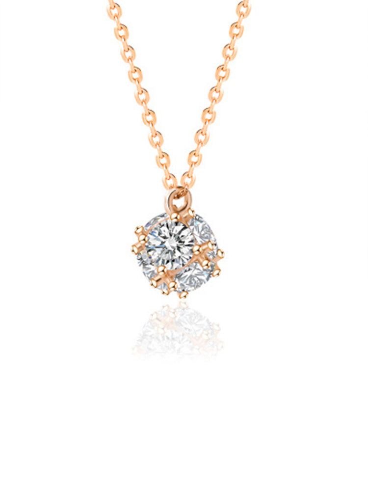 Classic Diamond Cube-Shaped Necklace