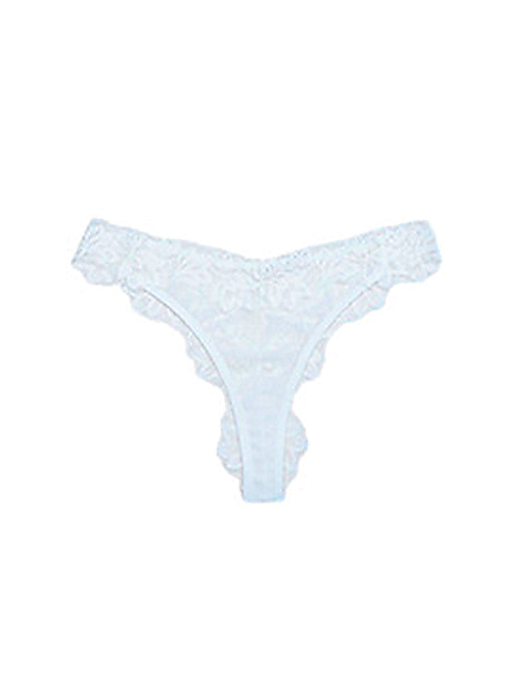 Elegant Sexy Low-Rise Lace Trim Thong