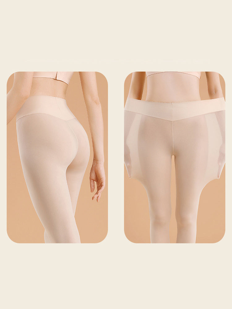 Seamless Black Warmth-Retaining Leggings