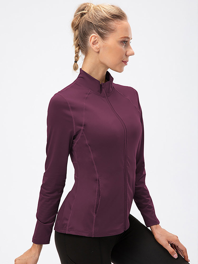Zip Closure Athletic Slim Quick Dry Running Tops
