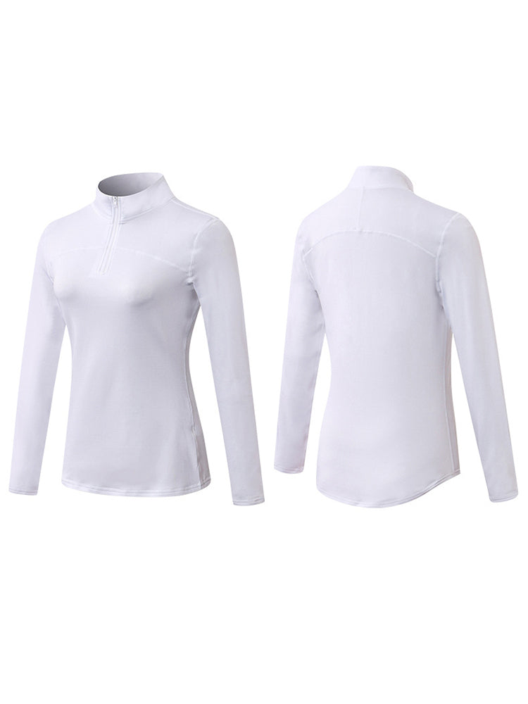 Women's Winter Long Sleeve Fleece Fitness Sports Thermal Tops