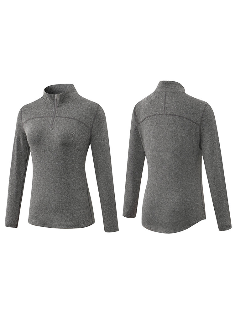 Women's Winter Long Sleeve Fleece Fitness Sports Thermal Tops