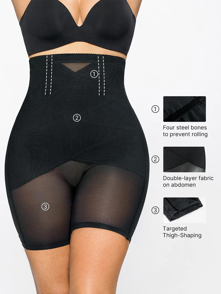 Plus Size High-Waisted Postpartum Shaping Shorts for Women