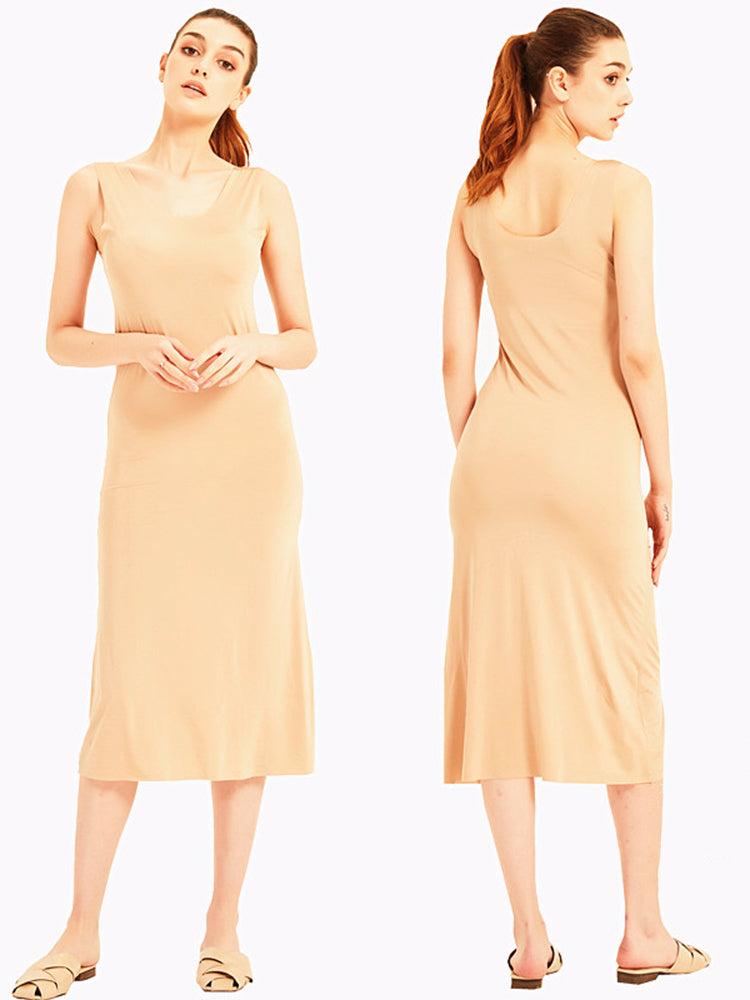 Sexy Seamless Long Ice Silk Slip Night Dresses&nbsp;
