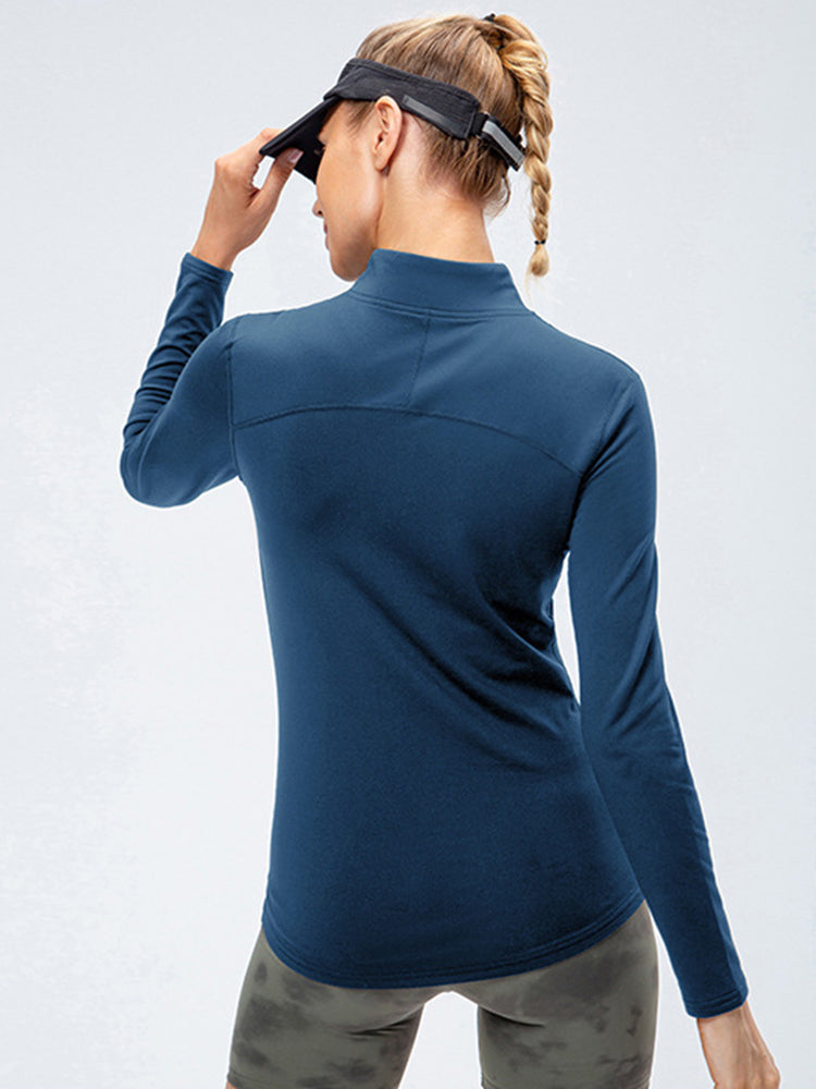 Women's Winter Long Sleeve Fleece Fitness Sports Thermal Tops