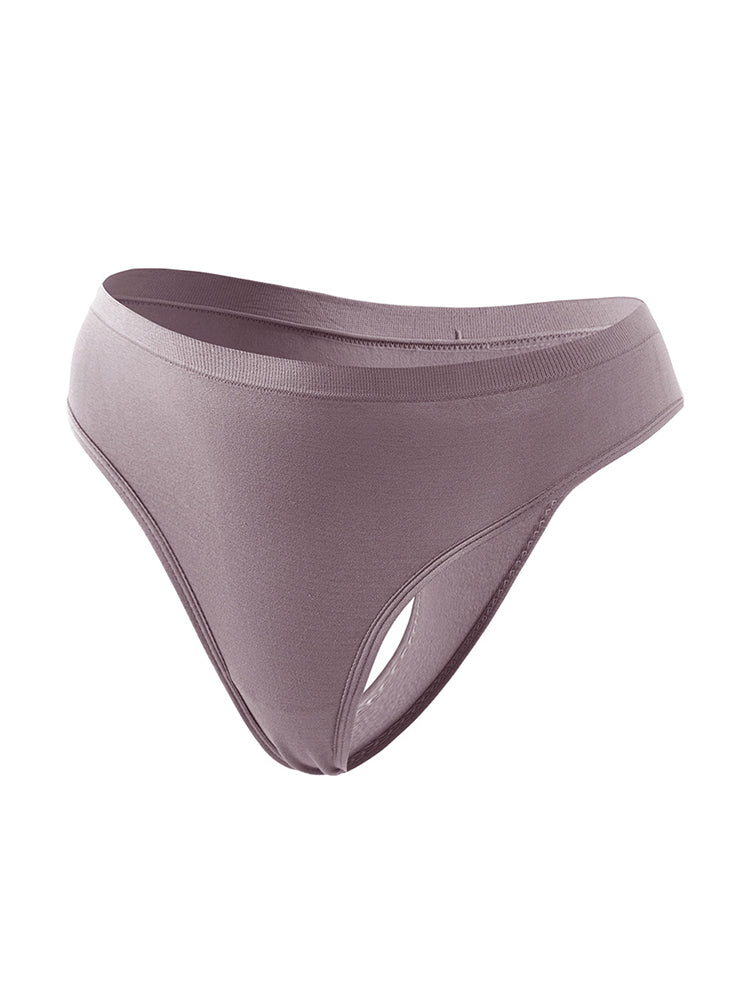 Sexy Solid Color Plus Size Sports T-back Briefs