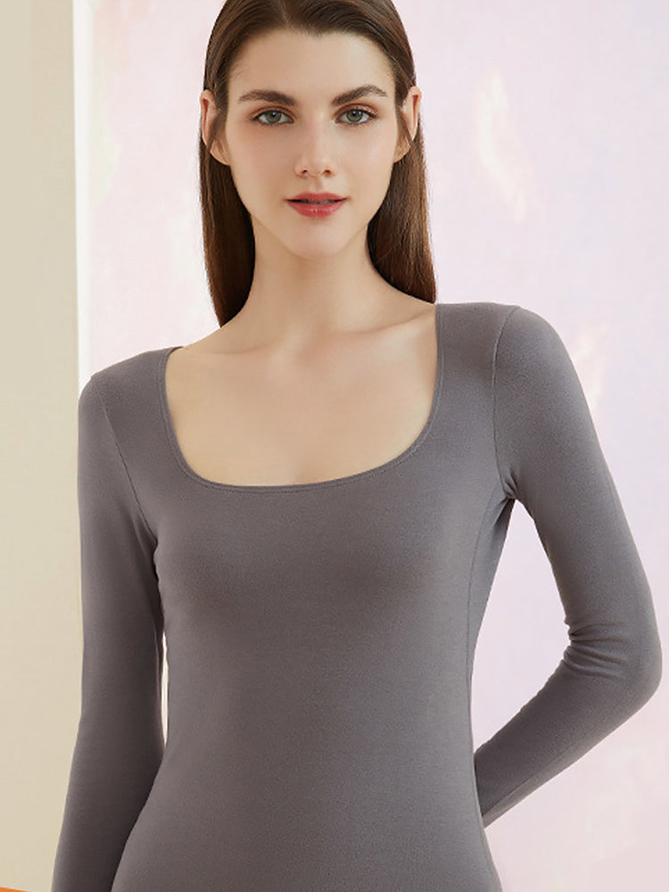 Women's Lightweight Low Collar Thermal Base Layer Top