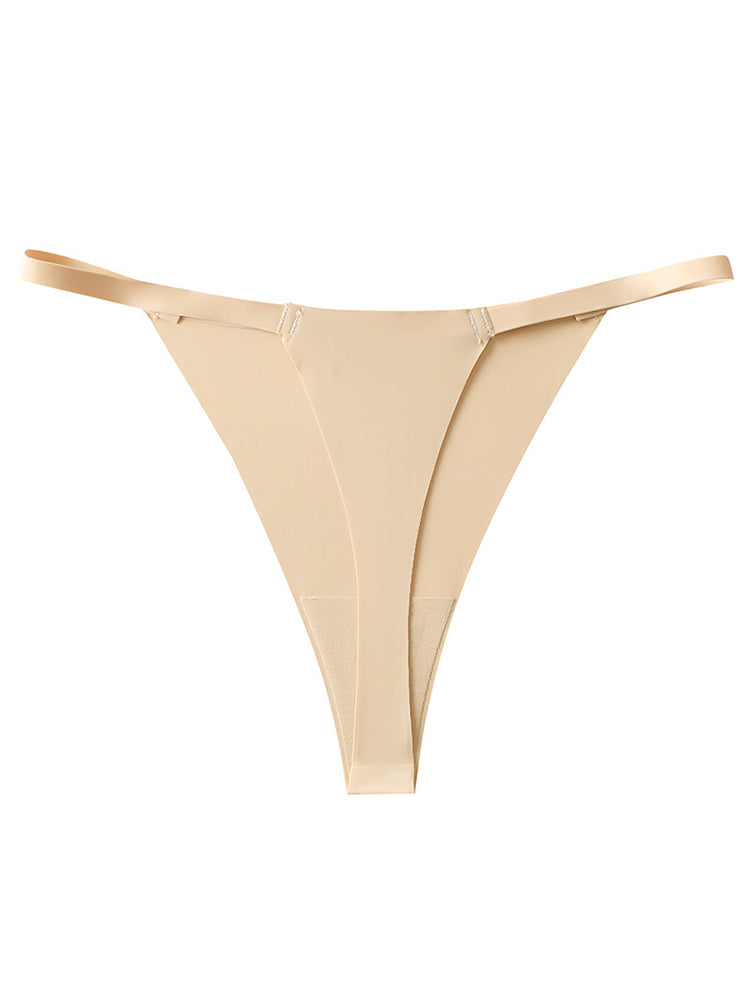 4-Pack Low Waist Sexy Ice Silk Seamless T-shaped Thong