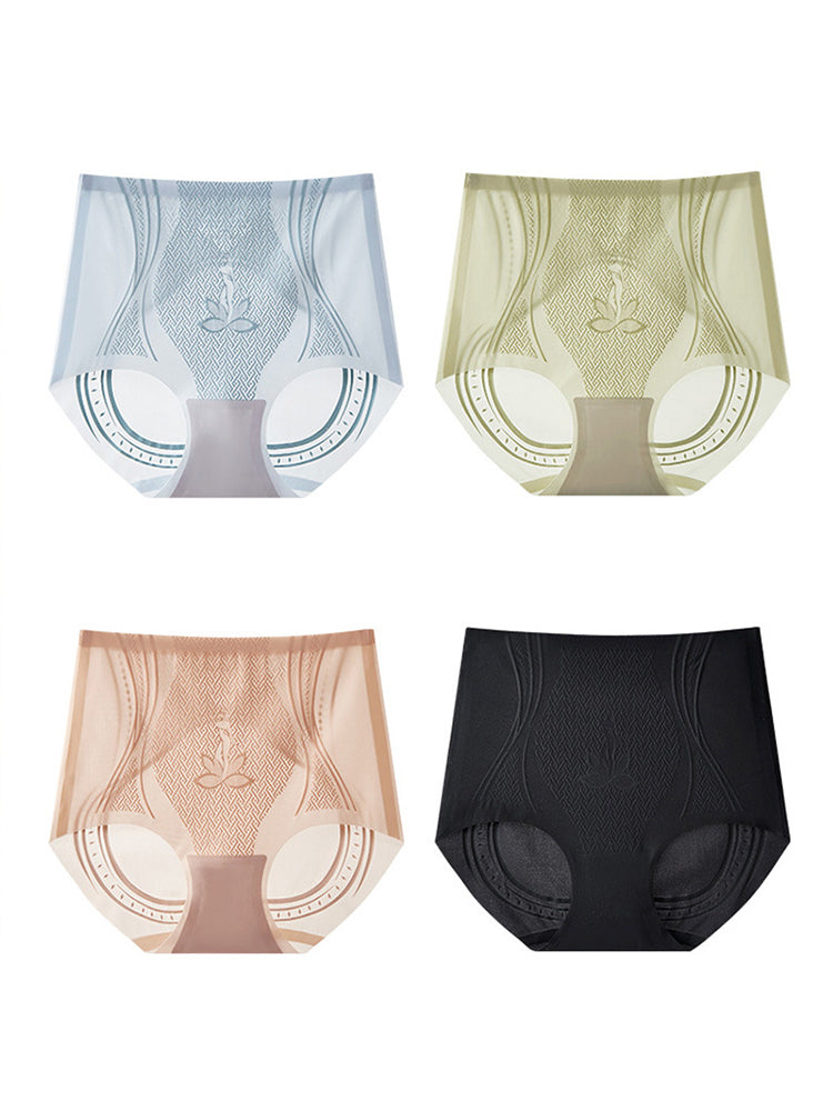 High Waist Ice Silk Cool Tummy Control Briefs