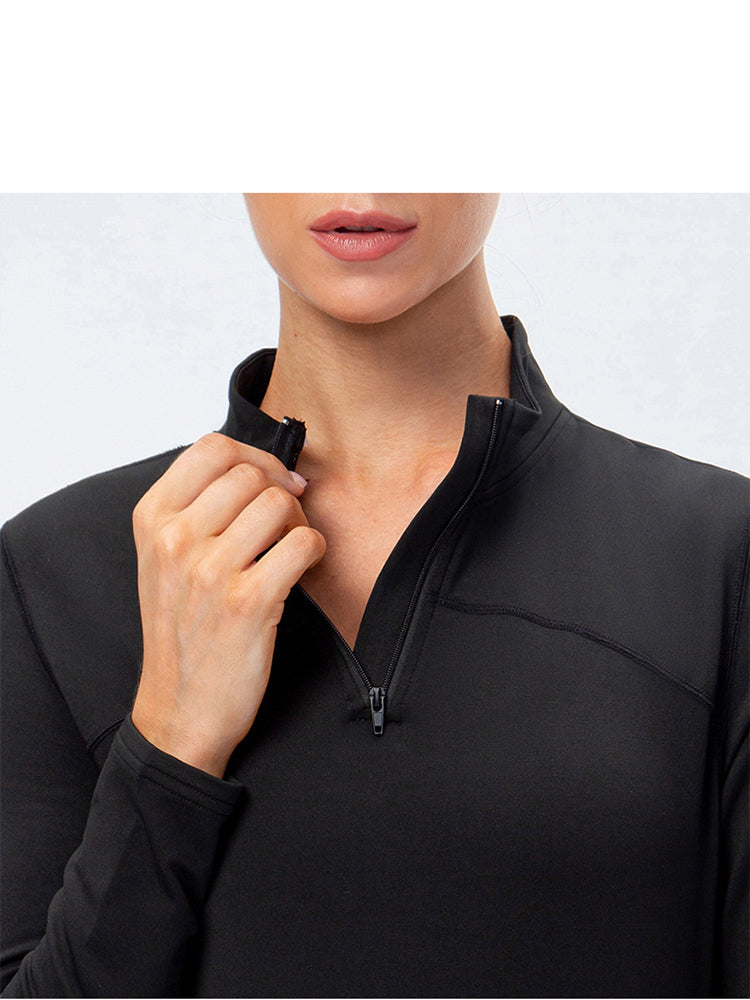 Women's Winter Long Sleeve Fleece Fitness Sports Thermal Tops