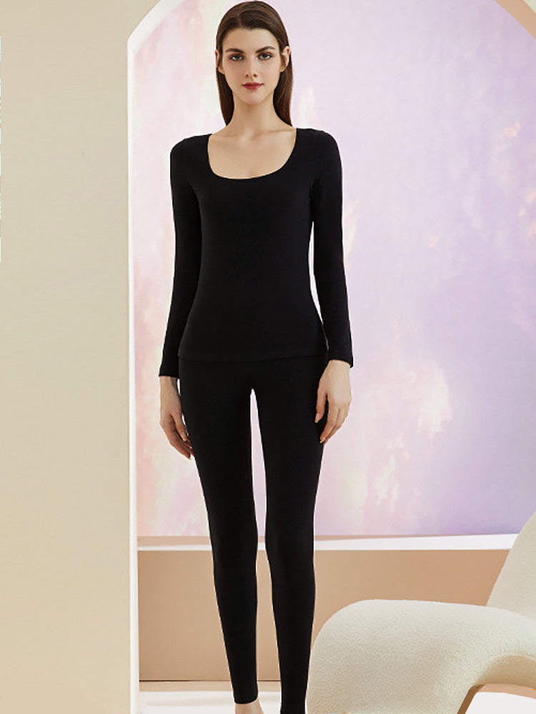 Women's Lightweight Low Collar Thermal Base Layer Top