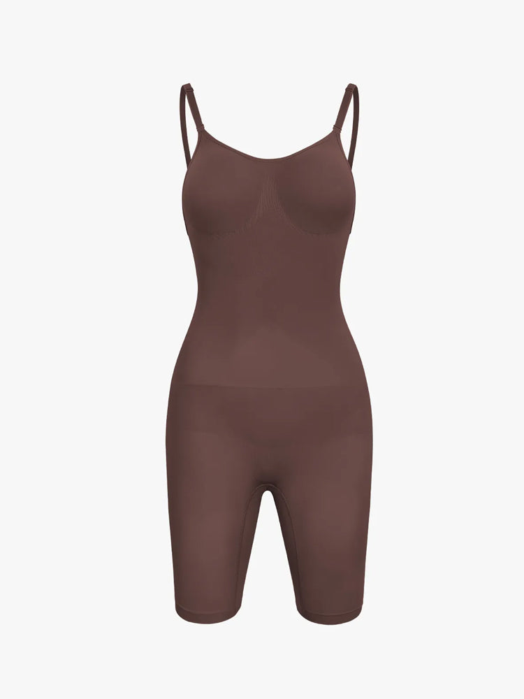 Tummy Control Faja Seamless Sculpting Bodysuit Mid Thigh Shapewear