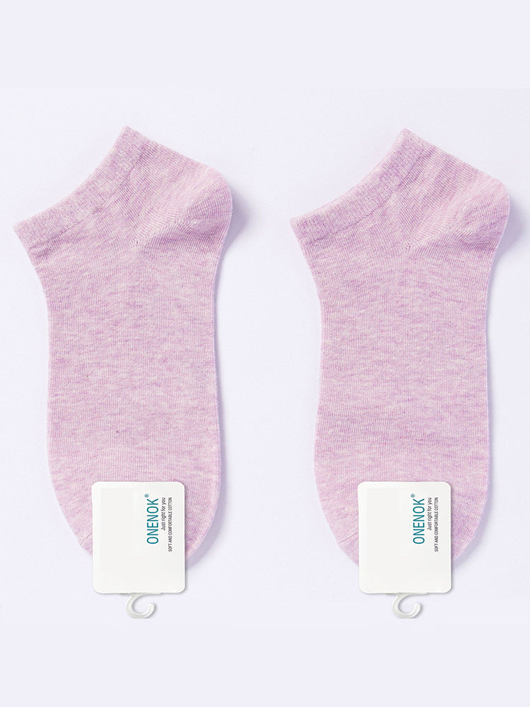 Women's Pure Cotton Candy Color Casual Short Socks