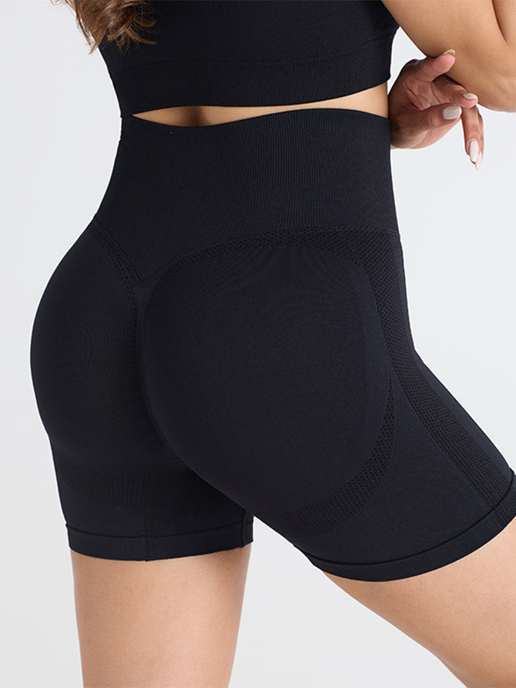 Seamless High-Waist Peach-Lift Compression Yoga Shorts
