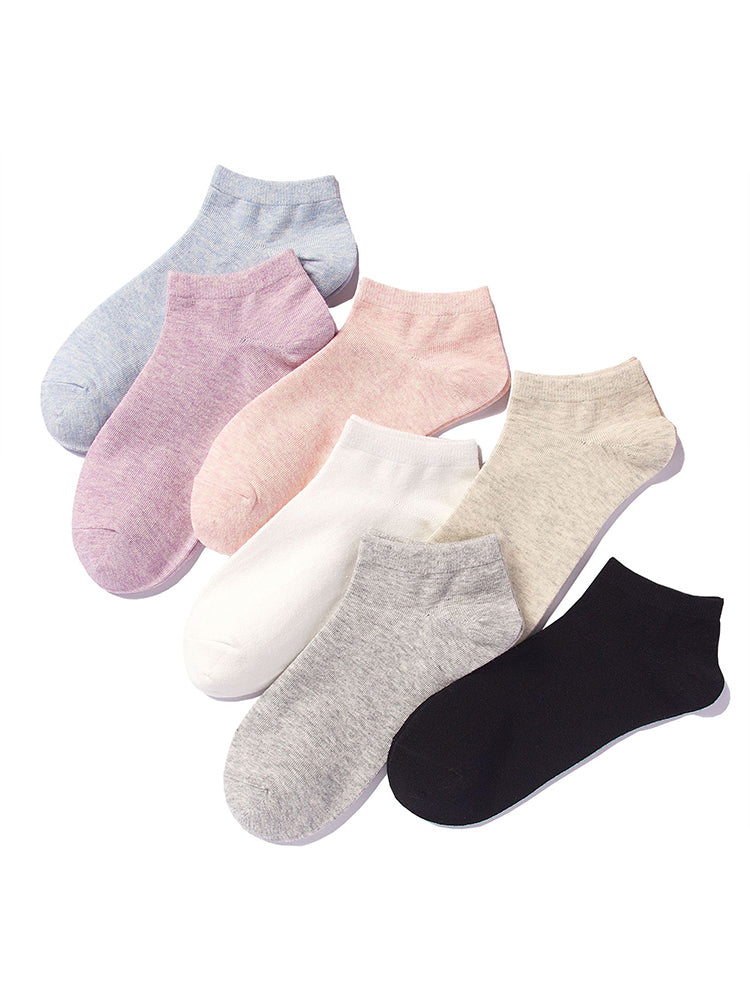 Women's Pure Cotton Candy Color Casual Short Socks