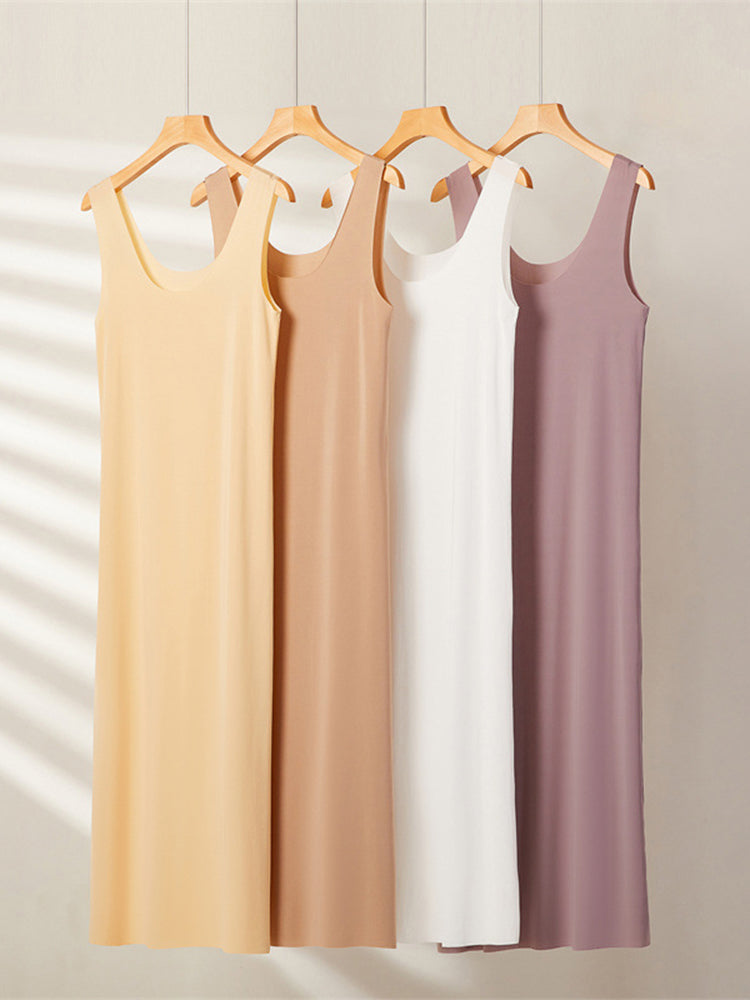 Sexy Seamless Long Ice Silk Slip Night Dresses&nbsp;