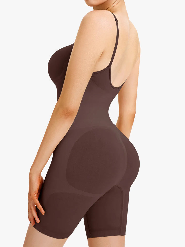Tummy Control Faja Seamless Sculpting Bodysuit Mid Thigh Shapewear