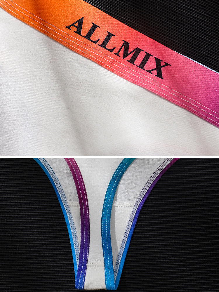 Women's Gradient Rainbow Seamless Low-Rise Thong