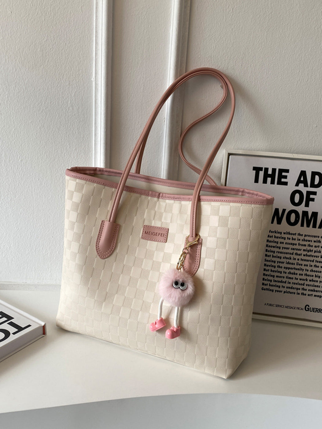 Stylish Shoulder Tote Bag With Bag Charm