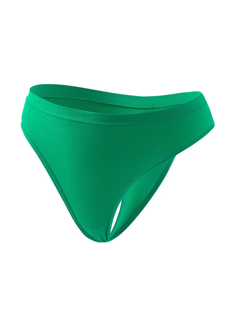 Sexy Solid Color Plus Size Sports T-back Briefs