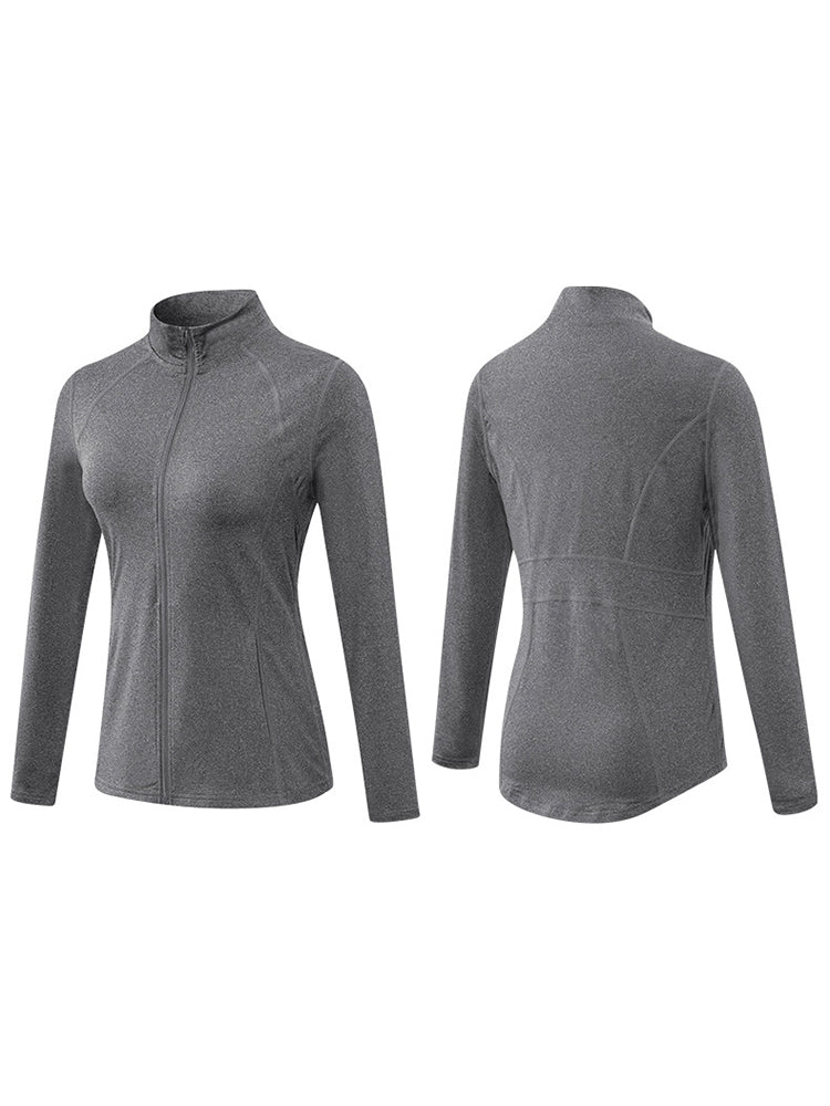 Zip Closure Athletic Slim Quick Dry Running Tops