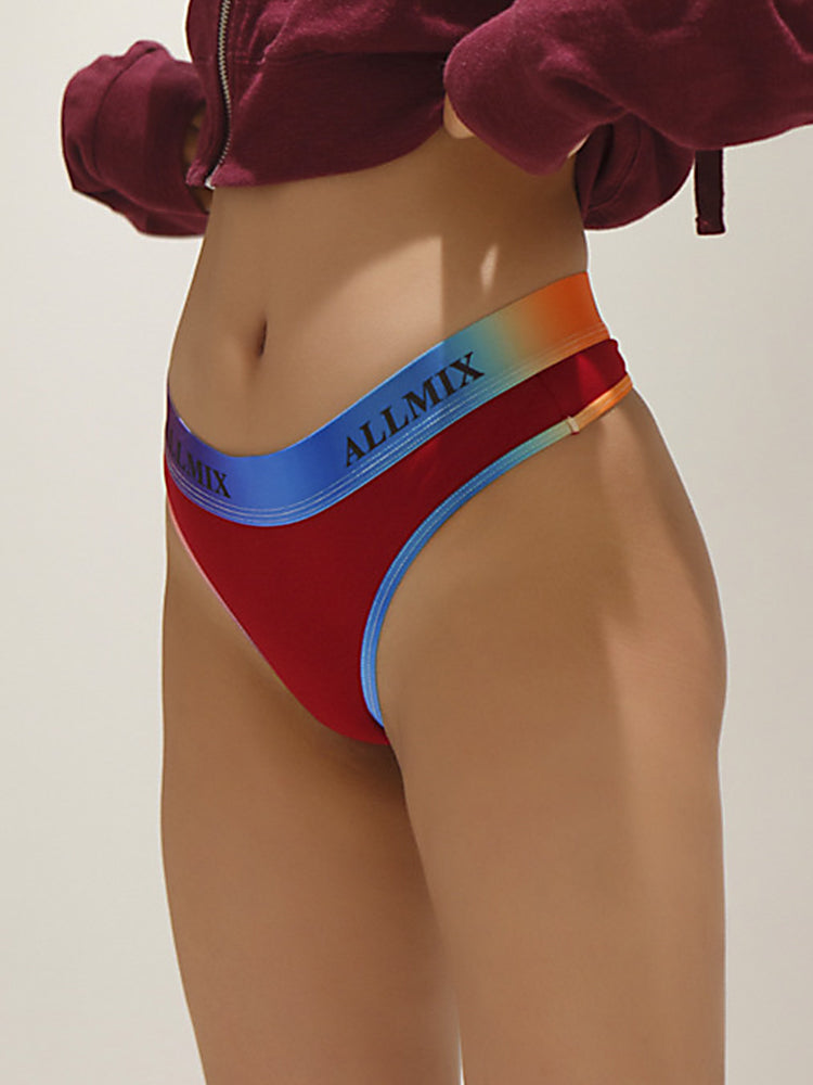Women's Gradient Rainbow Seamless Low-Rise Thong
