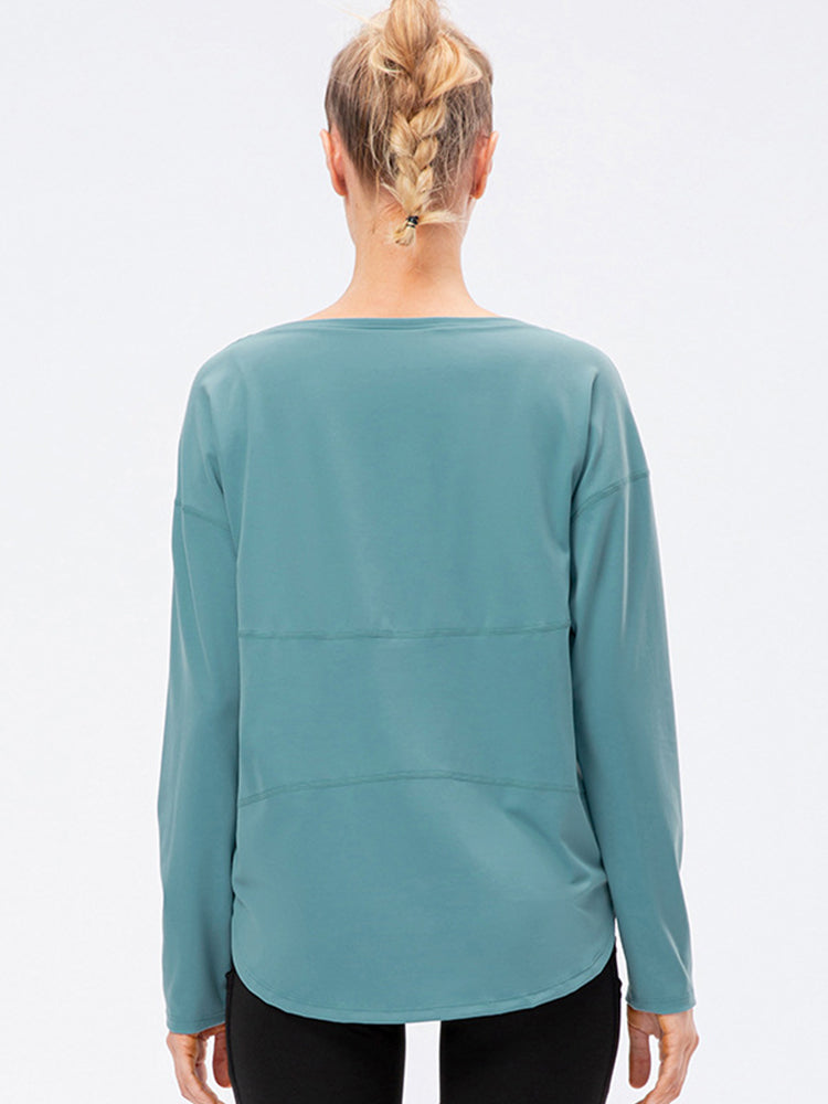 Off-Neck Relaxed Yoga Sports Top