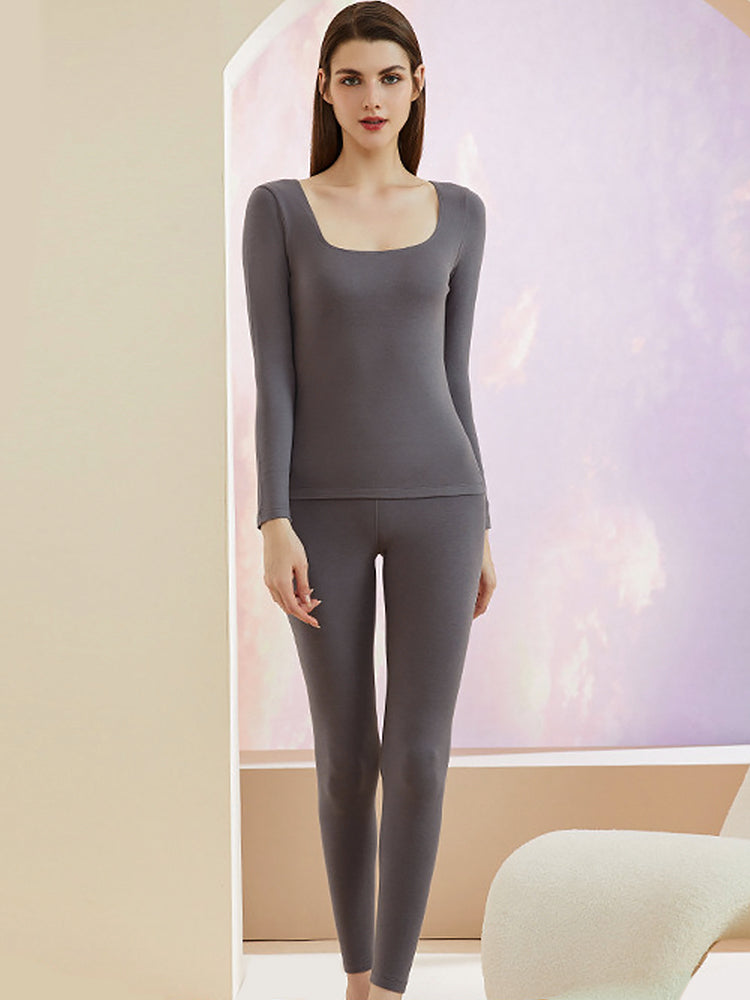 Women's Lightweight Low Collar Thermal Base Layer Top