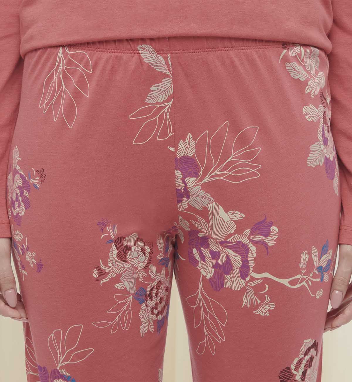 Cotton Pajama Set In Long Sleeves