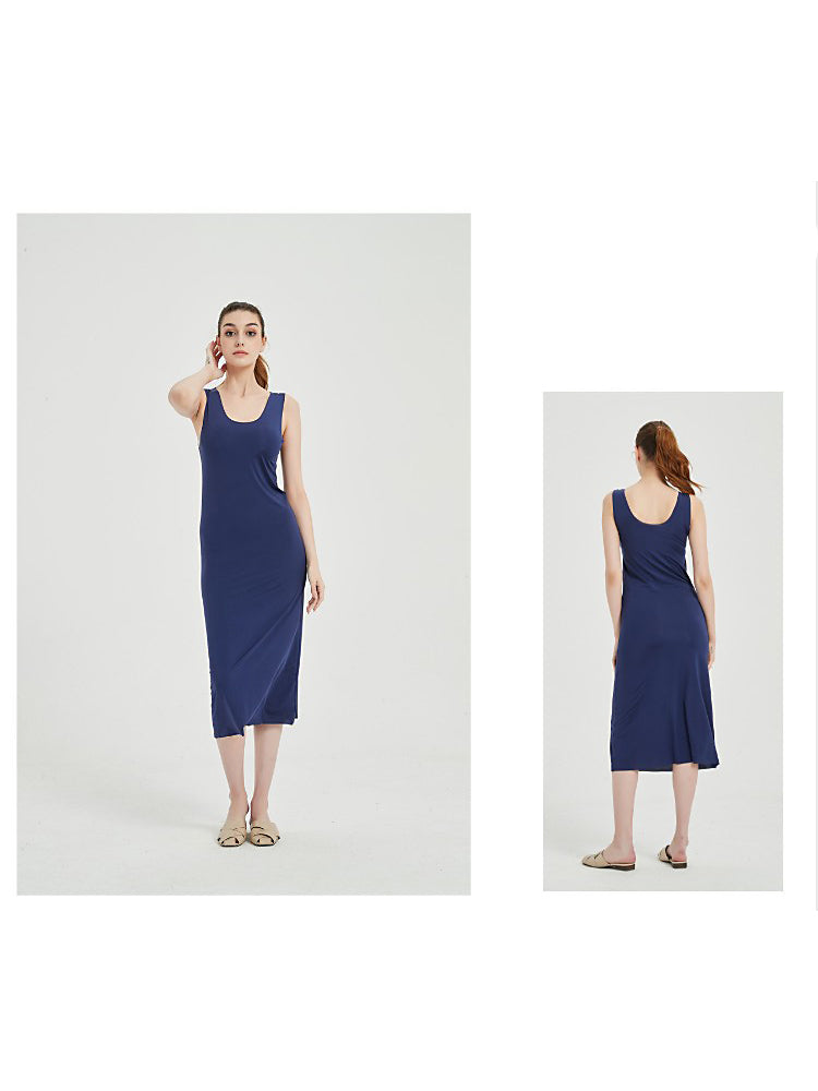 Sexy Seamless Long Ice Silk Slip Night Dresses&nbsp;